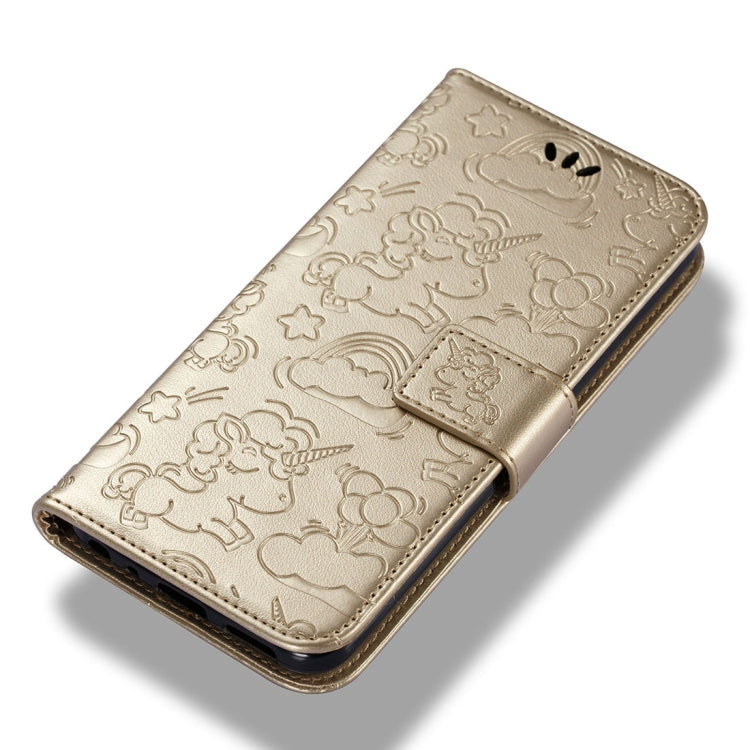 For LG Q8 Pressed Horse Cloud Print Horizontal Flip Leather Case with Holder & Card Slots & Wallet & Lanyard