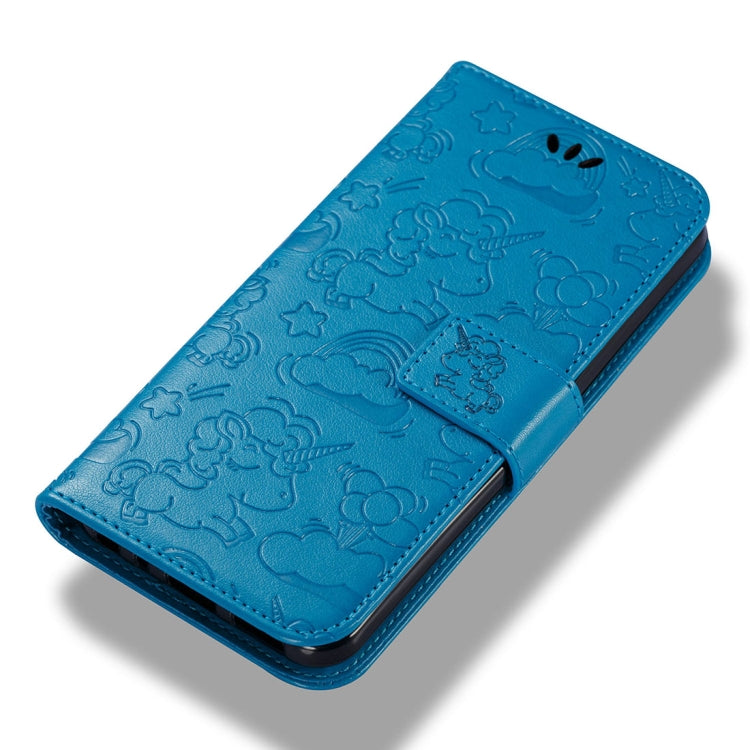 For LG Q8 Pressed Horse Cloud Print Horizontal Flip Leather Case with Holder & Card Slots & Wallet & Lanyard