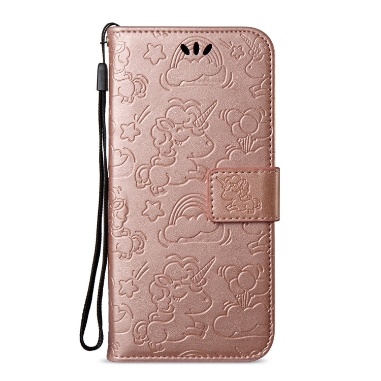 For LG Q8 Pressed Horse Cloud Print Horizontal Flip Leather Case with Holder & Card Slots & Wallet & Lanyard