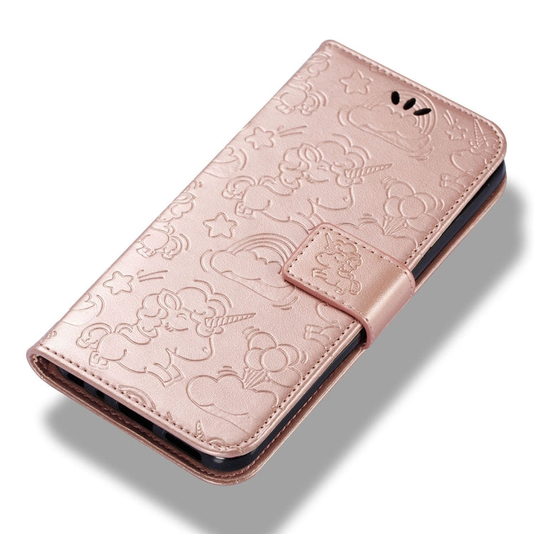 For LG Q8 Pressed Horse Cloud Print Horizontal Flip Leather Case with Holder & Card Slots & Wallet & Lanyard
