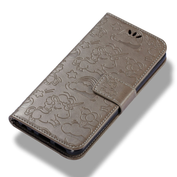 For LG Q8 Pressed Horse Cloud Print Horizontal Flip Leather Case with Holder & Card Slots & Wallet & Lanyard