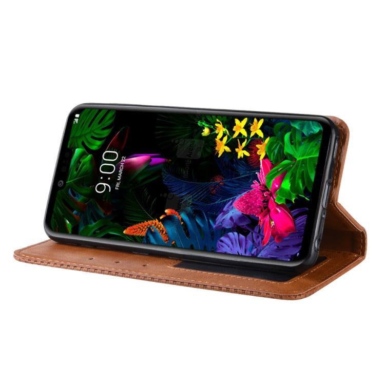 Magnetic Buckle Retro Texture Horizontal Flip Leather Case for LG G8 ThinQ, with Holder & Card Slots & Wallet