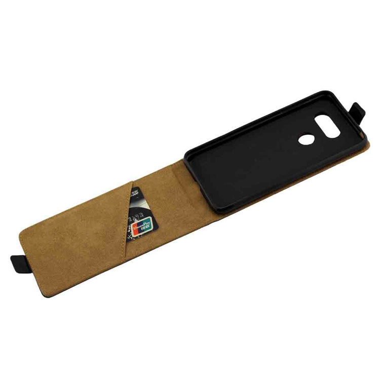 For LG V30 TPU Business Style Vertical Flip Protective Leather Case with Card Slot (Black)