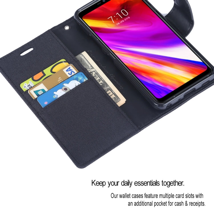 GOOSPERY CANVAS DIARY Canvas Texture Horizontal Flip Leather Case for LG G7 ThinQ, with Holder & Card Slots & Wallet