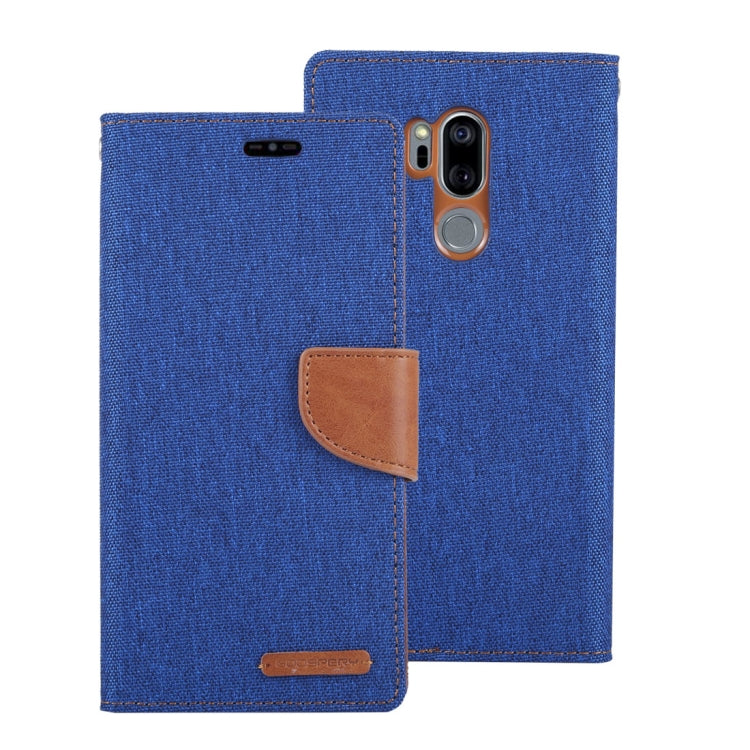 GOOSPERY CANVAS DIARY Canvas Texture Horizontal Flip Leather Case for LG G7 ThinQ, with Holder & Card Slots & Wallet