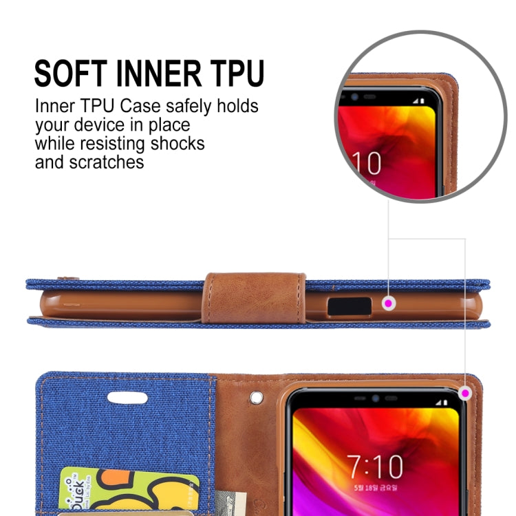 GOOSPERY CANVAS DIARY Canvas Texture Horizontal Flip Leather Case for LG G7 ThinQ, with Holder & Card Slots & Wallet