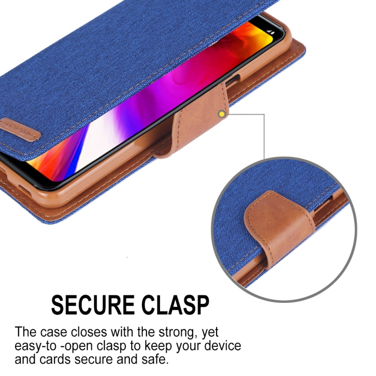 GOOSPERY CANVAS DIARY Canvas Texture Horizontal Flip Leather Case for LG G7 ThinQ, with Holder & Card Slots & Wallet