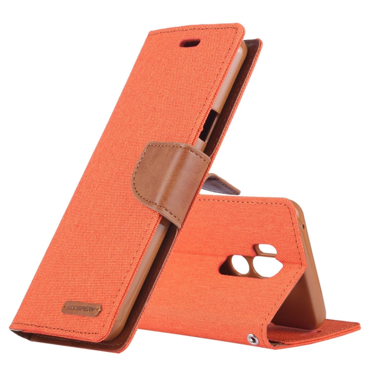 GOOSPERY CANVAS DIARY Canvas Texture Horizontal Flip Leather Case for LG G7 ThinQ, with Holder & Card Slots & Wallet