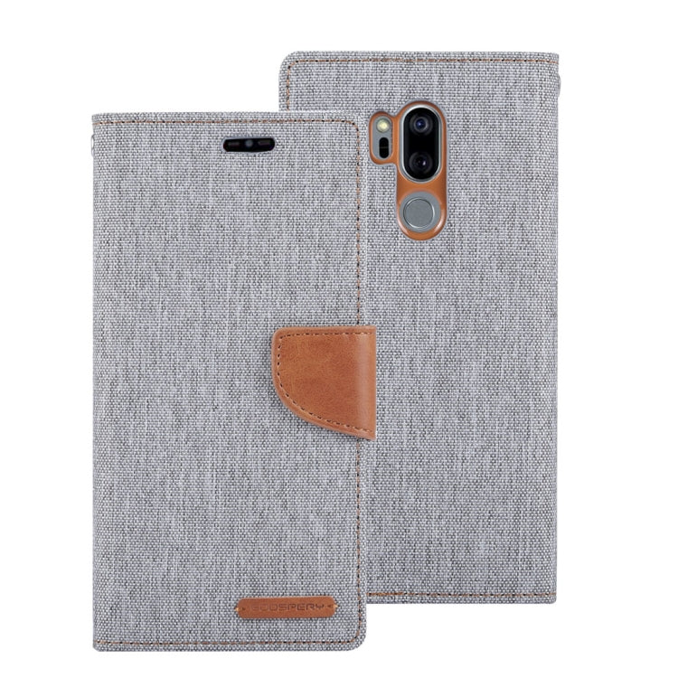 GOOSPERY CANVAS DIARY Canvas Texture Horizontal Flip Leather Case for LG G7 ThinQ, with Holder & Card Slots & Wallet