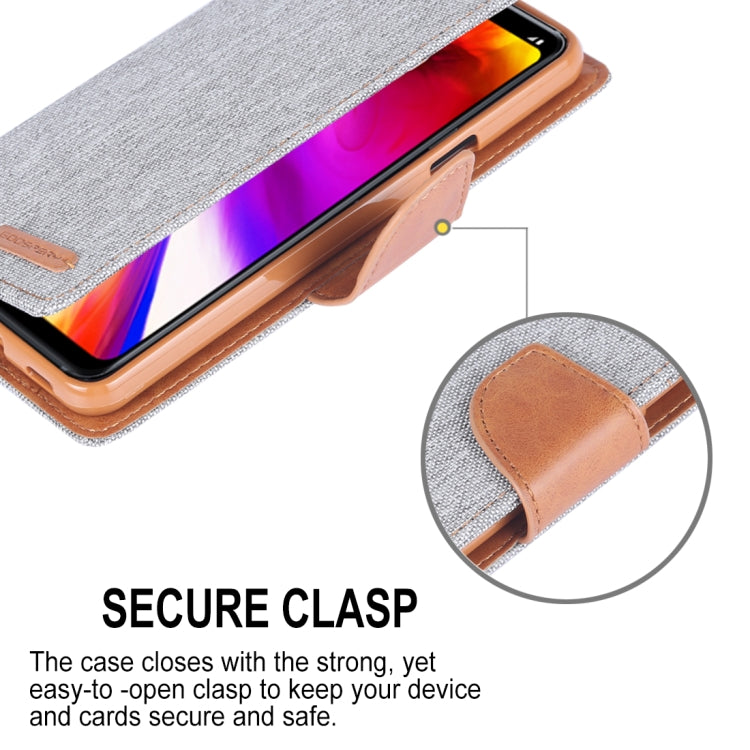 GOOSPERY CANVAS DIARY Canvas Texture Horizontal Flip Leather Case for LG G7 ThinQ, with Holder & Card Slots & Wallet