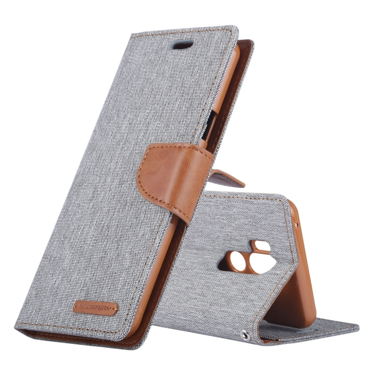 GOOSPERY CANVAS DIARY Canvas Texture Horizontal Flip Leather Case for LG G7 ThinQ, with Holder & Card Slots & Wallet