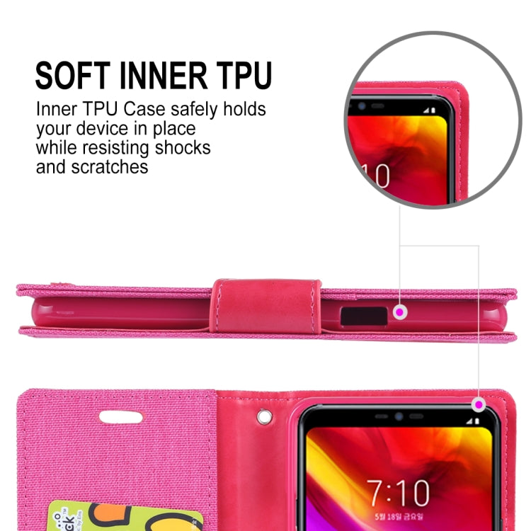 GOOSPERY CANVAS DIARY Canvas Texture Horizontal Flip Leather Case for LG G7 ThinQ, with Holder & Card Slots & Wallet