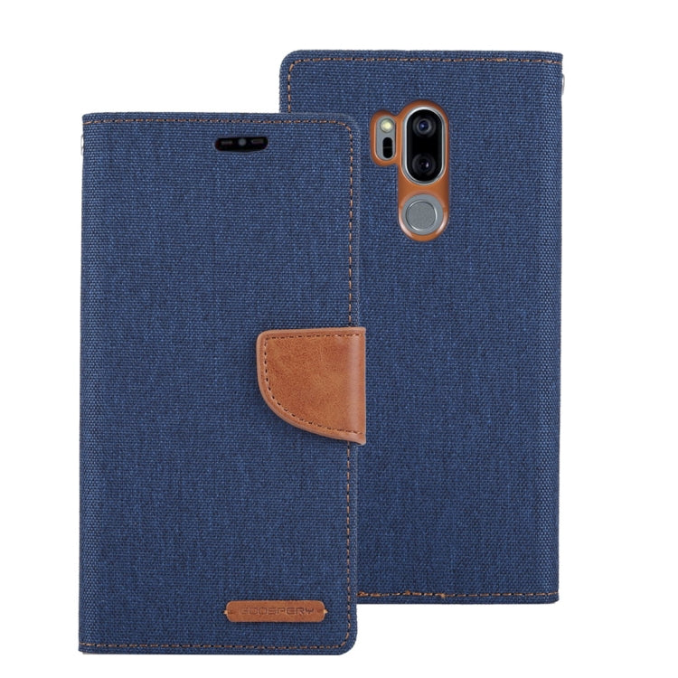 GOOSPERY CANVAS DIARY Canvas Texture Horizontal Flip Leather Case for LG G7 ThinQ, with Holder & Card Slots & Wallet