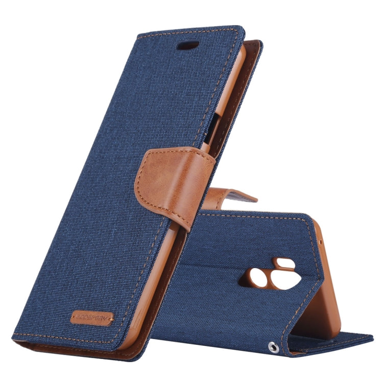 GOOSPERY CANVAS DIARY Canvas Texture Horizontal Flip Leather Case for LG G7 ThinQ, with Holder & Card Slots & Wallet