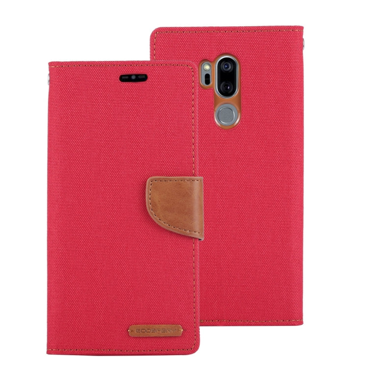 GOOSPERY CANVAS DIARY Canvas Texture Horizontal Flip Leather Case for LG G7 ThinQ, with Holder & Card Slots & Wallet