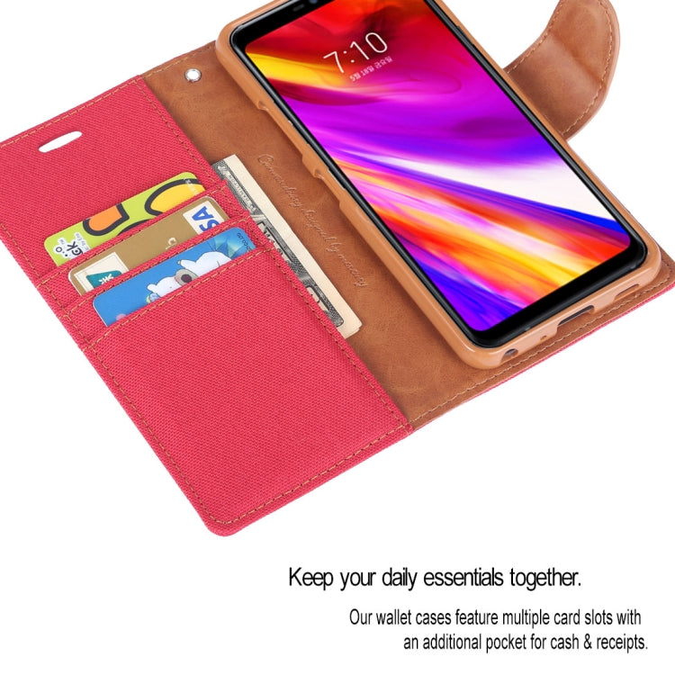 GOOSPERY CANVAS DIARY Canvas Texture Horizontal Flip Leather Case for LG G7 ThinQ, with Holder & Card Slots & Wallet