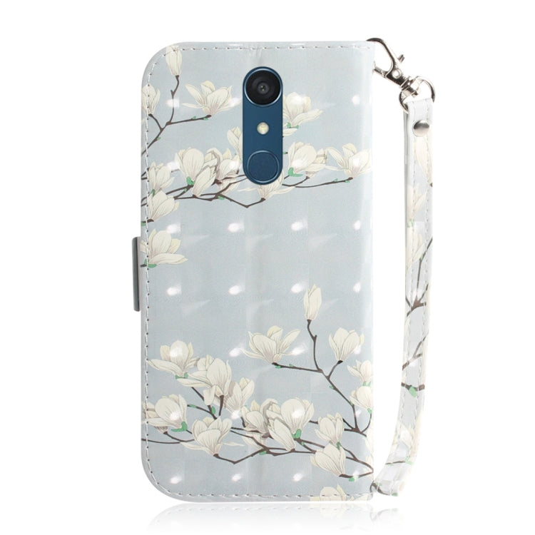 3D Colored Drawing Magnolia Pattern Horizontal Flip Leather Case for LG Q Stylo 5, with Holder & Card Slots & Wallet