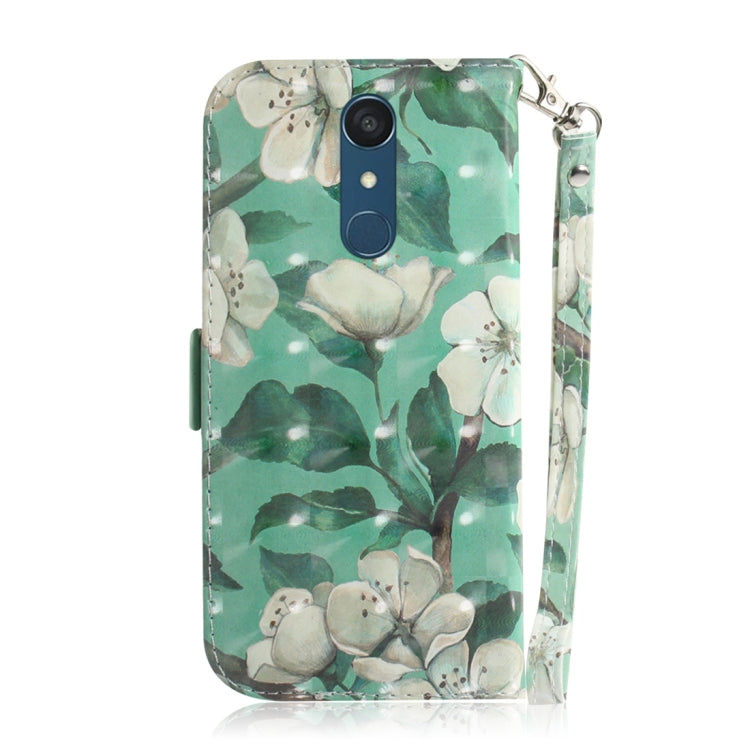 3D Colored Drawing Watercolor Flower Pattern Horizontal Flip Leather Case for LG Q Stylo 5, with Holder & Card Slots & Wallet