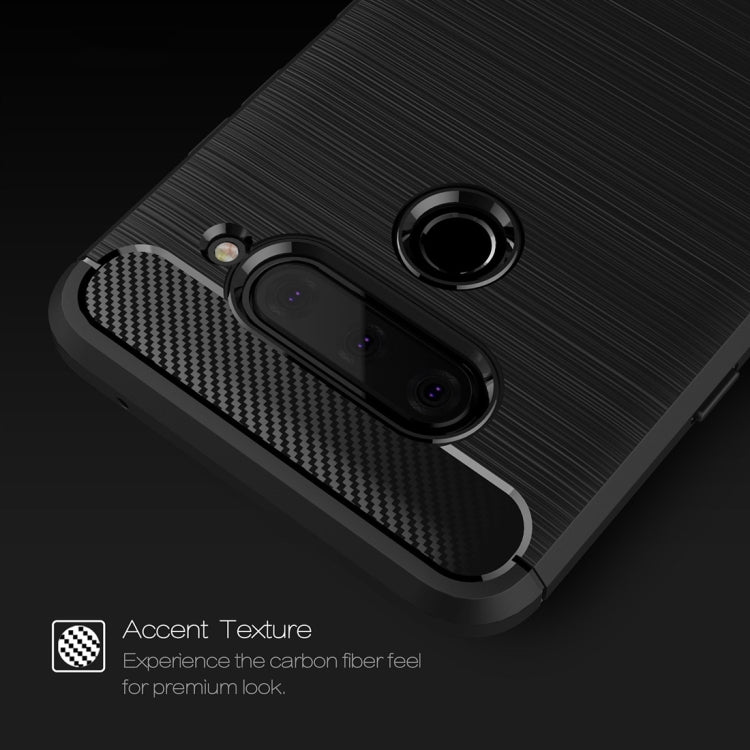 Brushed Texture Carbon Fiber Shockproof TPU Case for LG V40 ThinQ