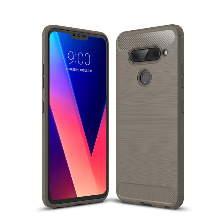 Brushed Texture Carbon Fiber Shockproof TPU Case for LG V40 ThinQ
