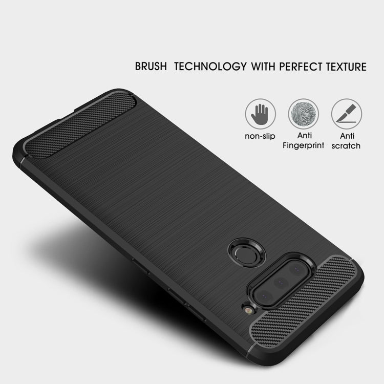 Brushed Texture Carbon Fiber Shockproof TPU Case for LG V40 ThinQ