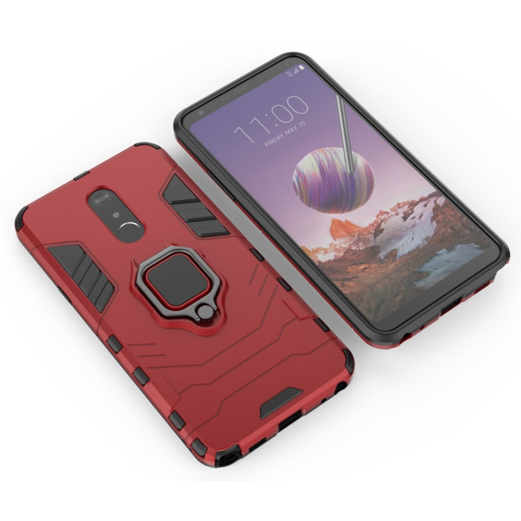 PC + TPU Shockproof Protective Case for LG Q Stylo 5, with Magnetic Ring Holder