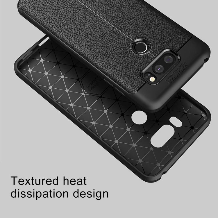 For LG V30S ThinQ Litchi Texture Soft TPU Protective Back Cover Case