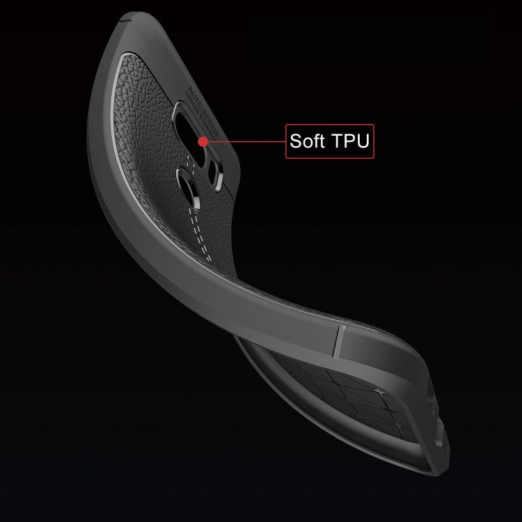 For LG V30S ThinQ Litchi Texture Soft TPU Protective Back Cover Case