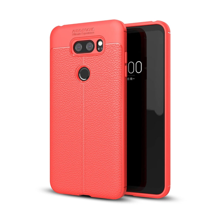 For LG V30S ThinQ Litchi Texture Soft TPU Protective Back Cover Case