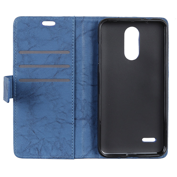 Copper Buckle Retro Crazy Horse Texture Horizontal Flip Leather Case for LG K11 (2018), with Holder & Card Slots & Wallet