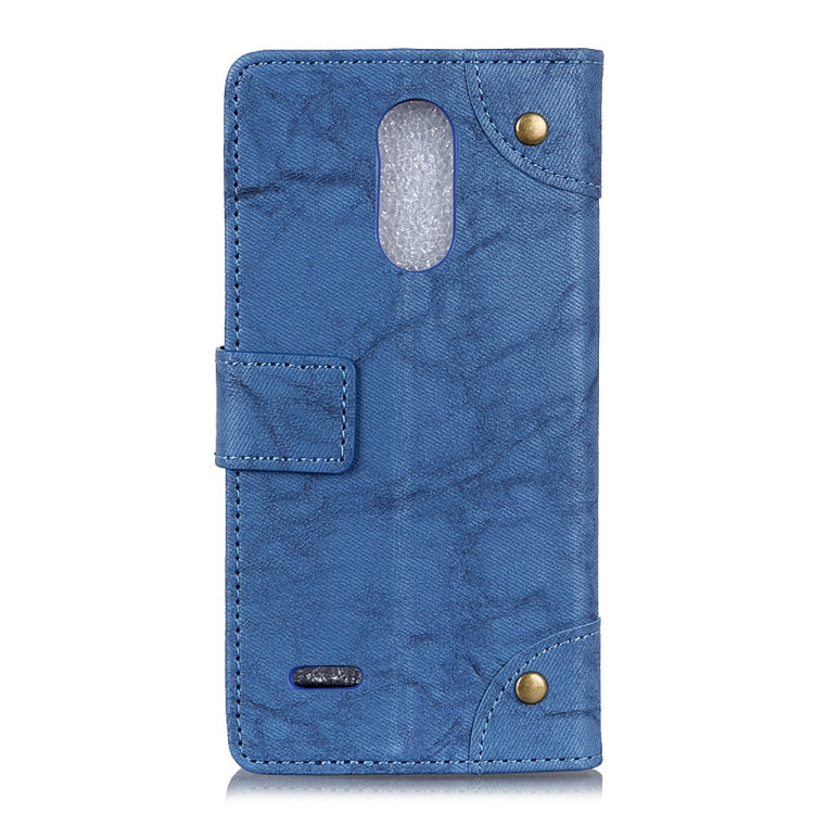 Copper Buckle Retro Crazy Horse Texture Horizontal Flip Leather Case for LG K11 (2018), with Holder & Card Slots & Wallet