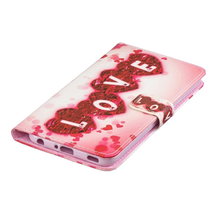 Love Pattern Horizontal Flip Leather Case for LG V40 ThinQ, with Holder & Card Slots & Wallet