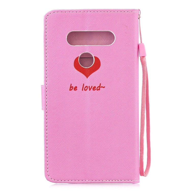 Heart Pattern Horizontal Flip Leather Case for LG V40 ThinQ, with Holder & Card Slots & Wallet