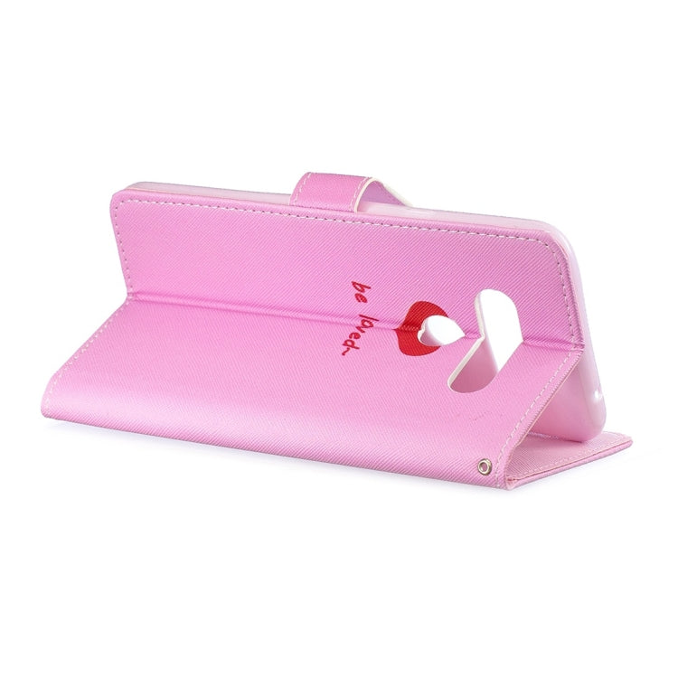 Heart Pattern Horizontal Flip Leather Case for LG V40 ThinQ, with Holder & Card Slots & Wallet