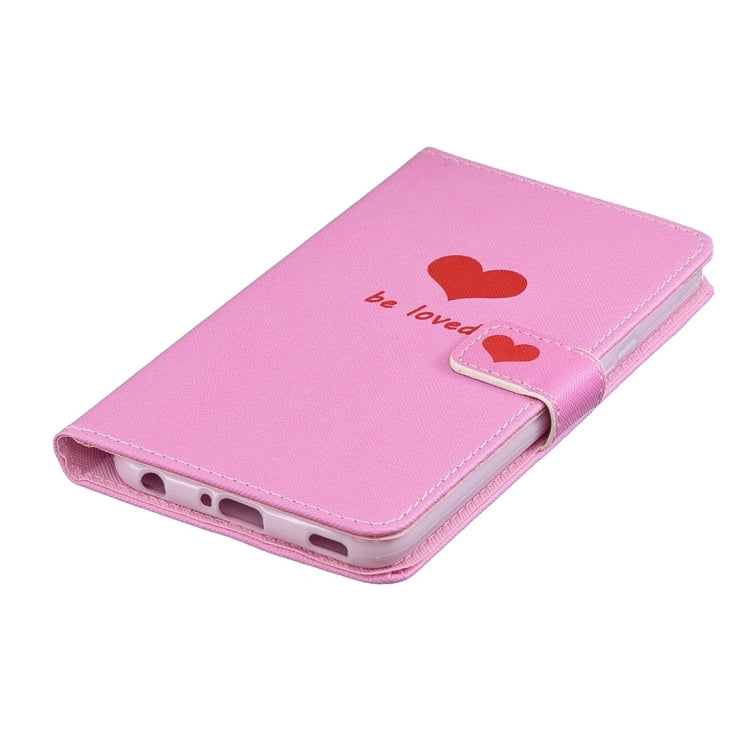 Heart Pattern Horizontal Flip Leather Case for LG V40 ThinQ, with Holder & Card Slots & Wallet