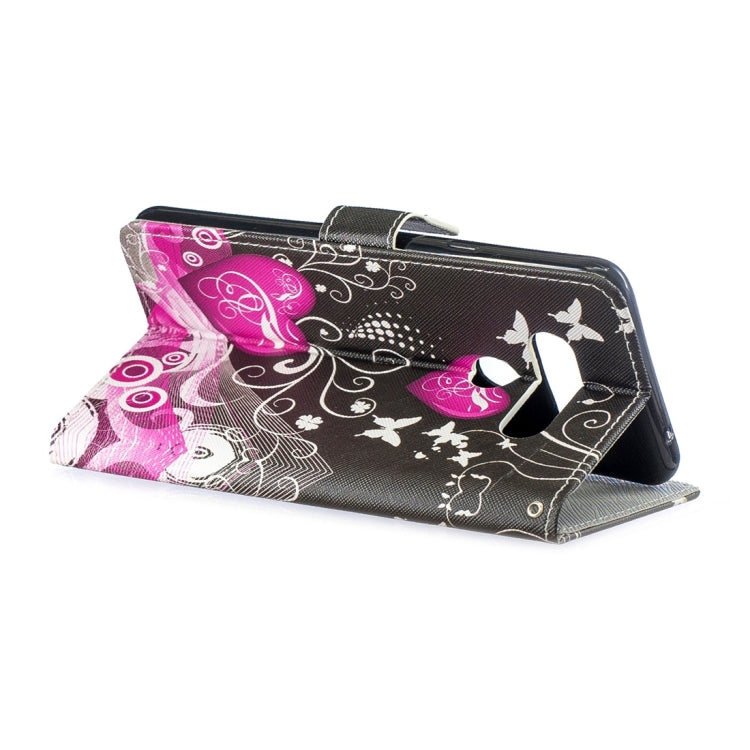 Little Peach Heart Pattern Horizontal Flip Leather Case for LG V40 ThinQ, with Holder & Card Slots & Wallet