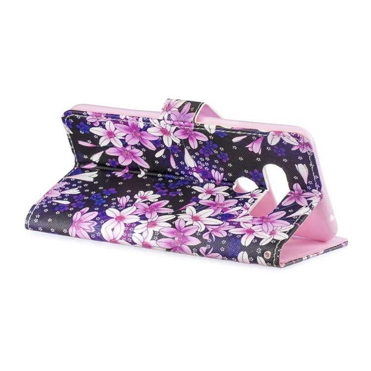 Lily Pattern Horizontal Flip Leather Case for LG V40 ThinQ, with Holder & Card Slots & Wallet