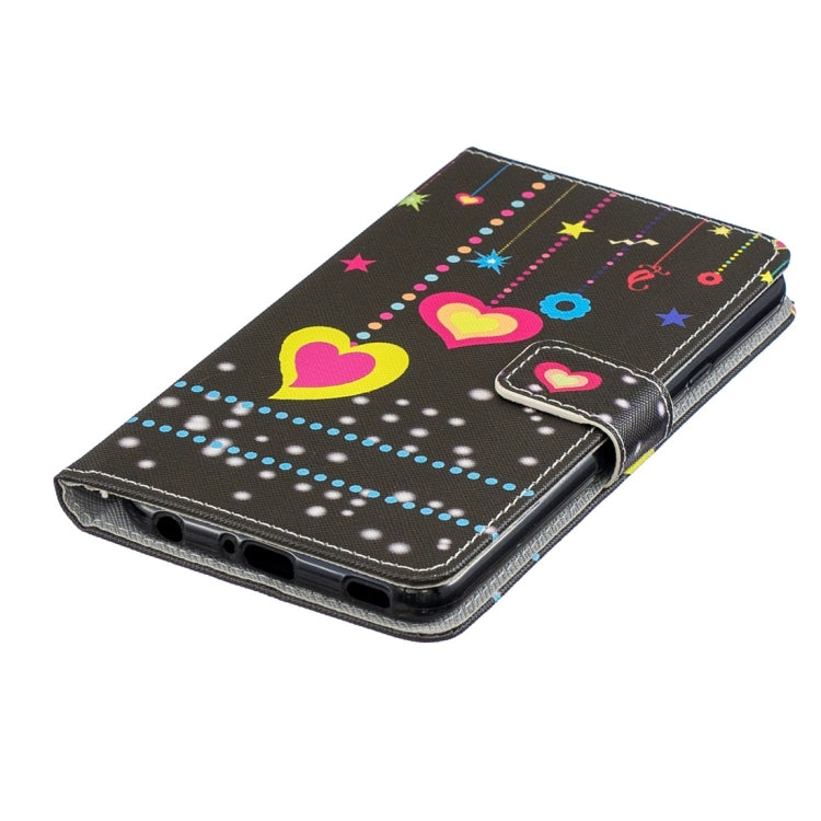 Colorful Heart Pattern Horizontal Flip Leather Case for LG V40 ThinQ, with Holder & Card Slots & Wallet