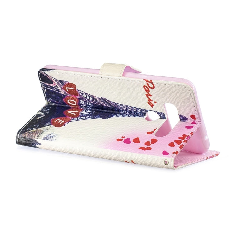 Love Tower Pattern Horizontal Flip Leather Case for LG V40 ThinQ, with Holder & Card Slots & Wallet