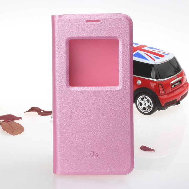 For LG Q6 Litchi Texture Horizontal Flip Leather Case with Call Display ID & Sleep / Wake-up Function