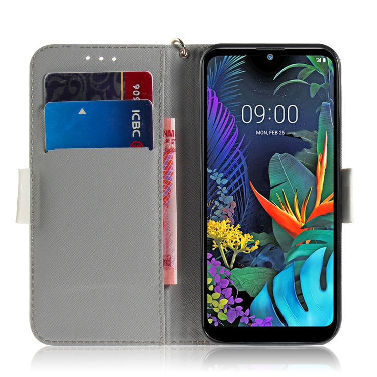 3D Painting Watercolor Flower Pattern Coloured Drawing Horizontal Flip Leather Case for LG K50, with Holder & Card Slots & Wallet