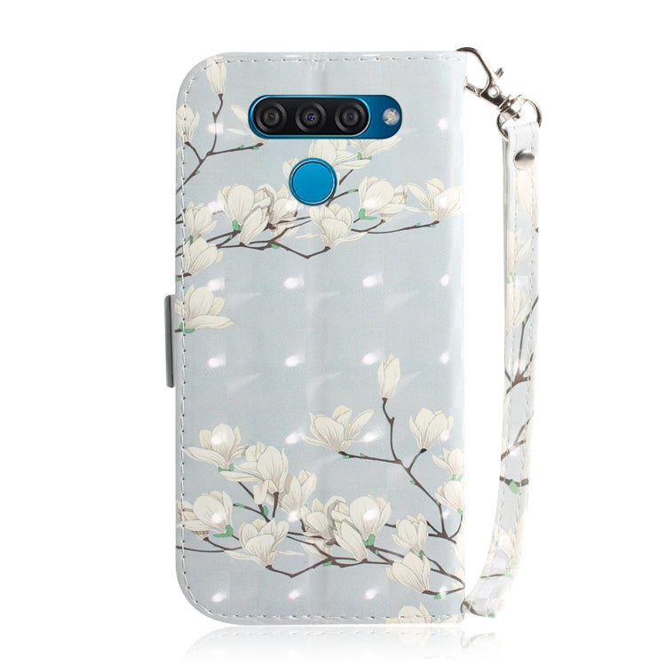 3D Painting Mognolia Pattern Coloured Drawing Horizontal Flip Leather Case for LG Q60, with Holder & Card Slots & Wallet