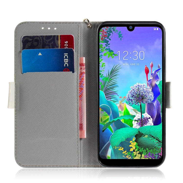 3D Painting Watercolor Flower Pattern Coloured Drawing Horizontal Flip Leather Case for LG Q60, with Holder & Card Slots & Wallet