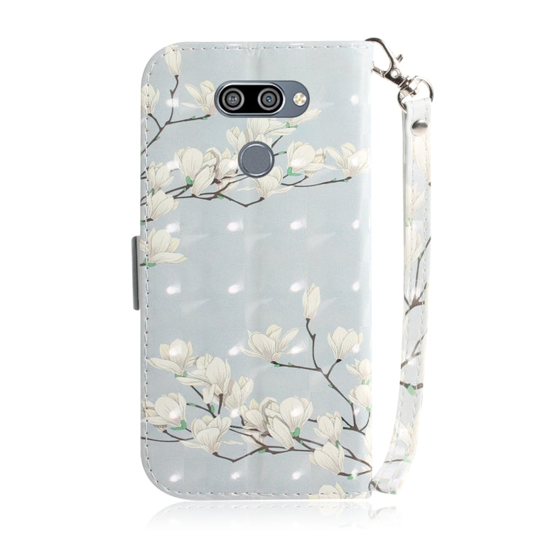3D Painting Mognolia Pattern Coloured Drawing Horizontal Flip Leather Case for LG K50, with Holder & Card Slots & Wallet