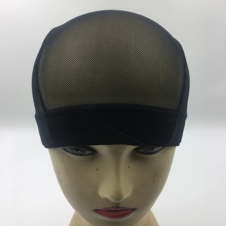 Wig Cap Elastic Mesh Dome Cap(Black)