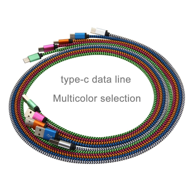5 PCS 1m Wave Woven Style Metal Head USB 3.1 Type C to USB 2.0 Data / Charger Cable Kit