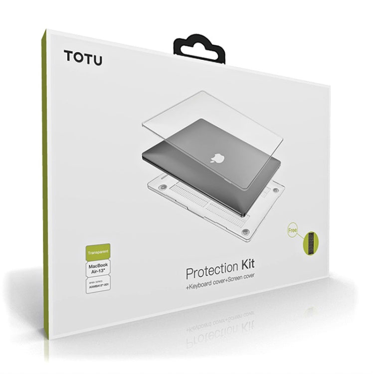 TOTUDESIGN Brisk Series ABMacBook Air 01 / 13 2 in 1 PC Buckle Integrated Molding Transparent Protective Case + Silicone Keyboard Film Set for MacBook Air 13.3 inch