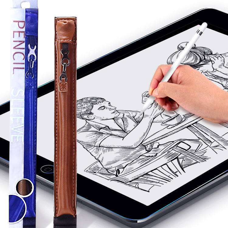 PU Leather Waterproof Hook Pen Cap Anti-lost Apple Pencil Stylus Protective Cover for iPad Pro 12.9 inch / Pro 11 inch ï¼ˆ2018ï¼‰ / Pro 10.5 inch / 9.7 inch / 7.9 inch, with Silicone Pen Tip