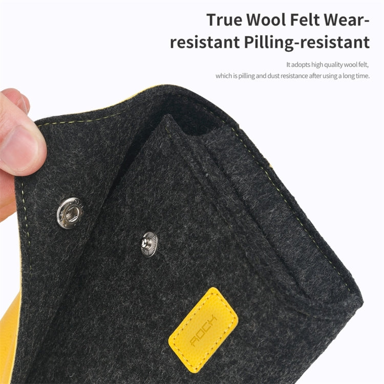 ROCK Shockproof Wool Felt Protective Storage Shell Bag Soft Sleeve, Size: 11x9.5x4.5cm (Black Yellow)