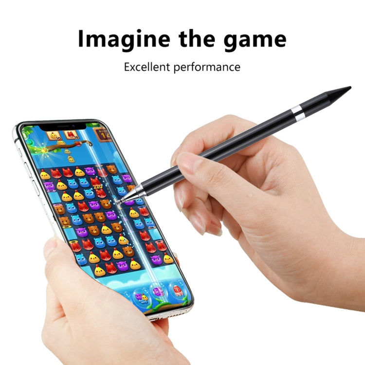 2 in 1 Stationery Writing Tools Metal Ballpoint Pen Capacitive Touch Screen Stylus Pen for Phones, Tablets